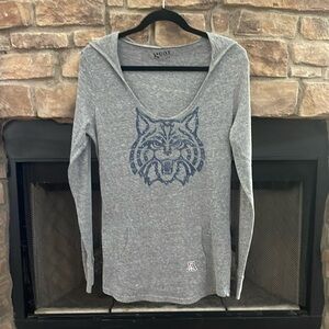 Gear For Sports University of Arizona gray long sleeve hoodie with blue bling XL